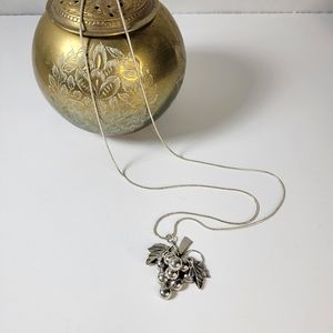 Sterling silver grapes pendant on silver 26" chain
